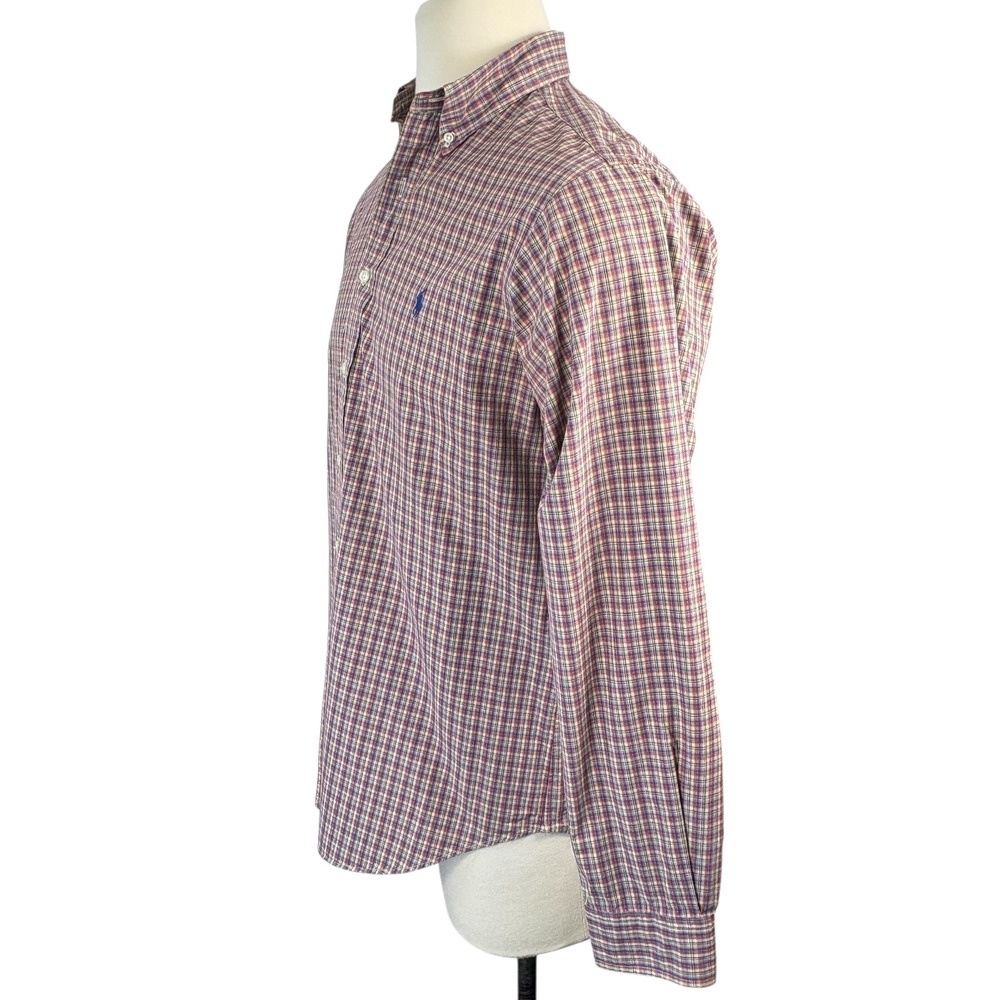 Ralph Lauren Mens 16/L Classic Fit Long Sleeve Plaid Button‎ Down Shirt - Picture 3 of 6